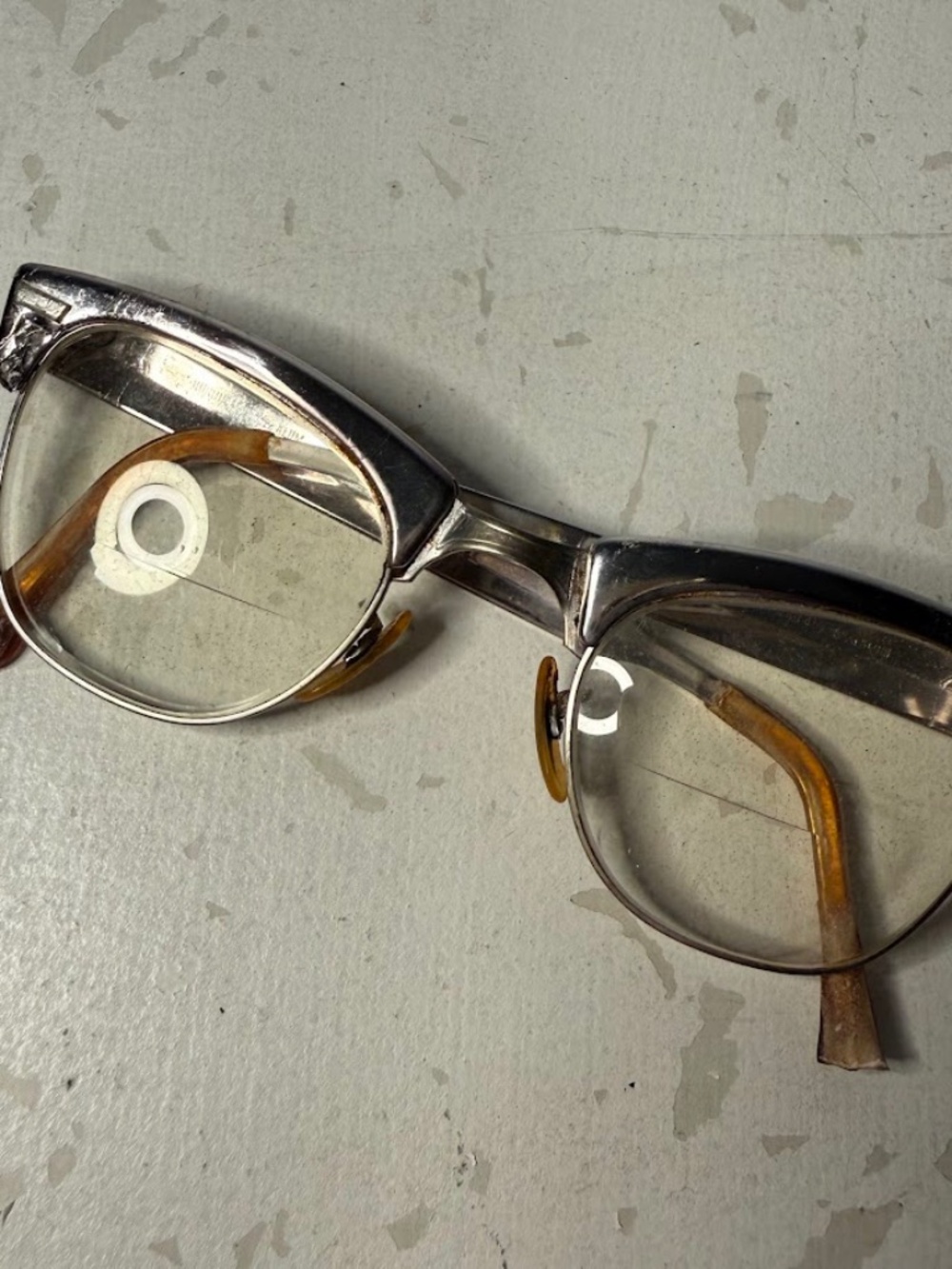 Vintage Shuron Eyeglass Frames Mid Century Modern Cat Eye 4.5 - 5.75 Aluminum